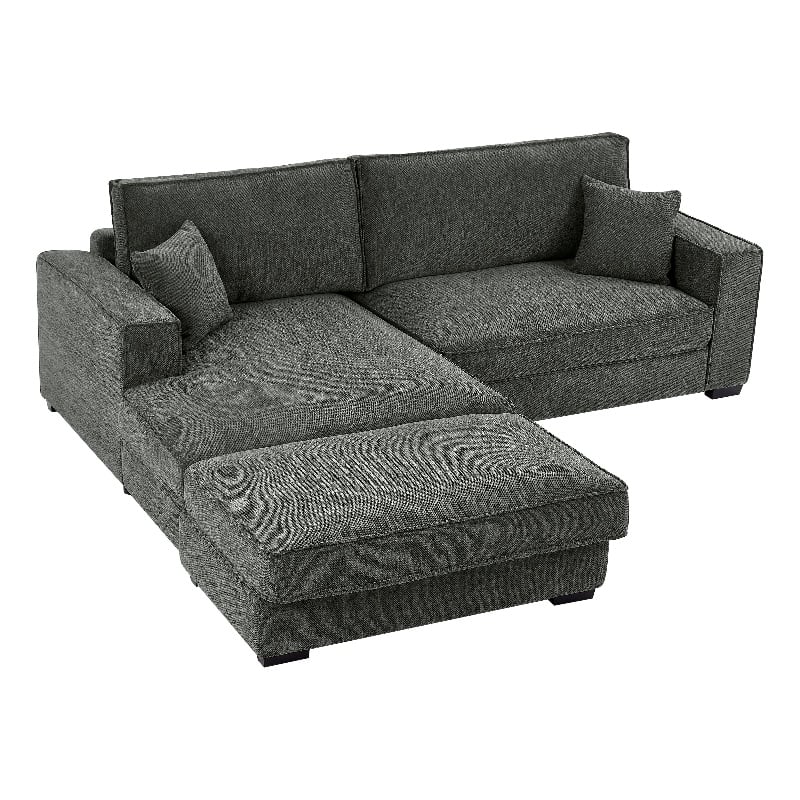 Pemberly Row Modular Sectional Sofa with Left-Facing Chaise in Dark Gray