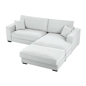 Pemberly Row Modular Sectional Sofa with Right-Facing Chaise in Light Gray