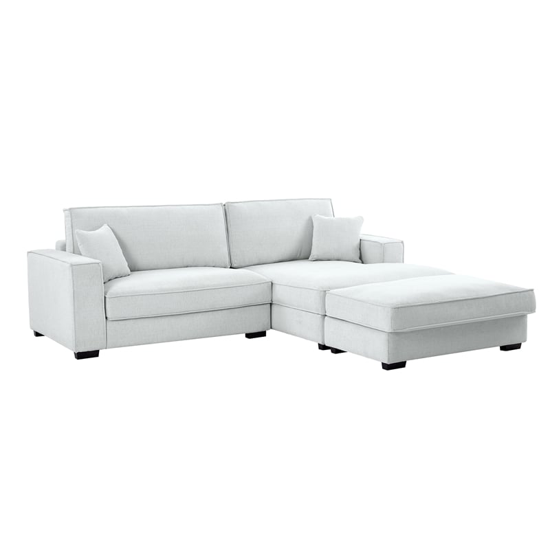 Pemberly Row Modular Sectional Sofa with Right-Facing Chaise in Light Gray