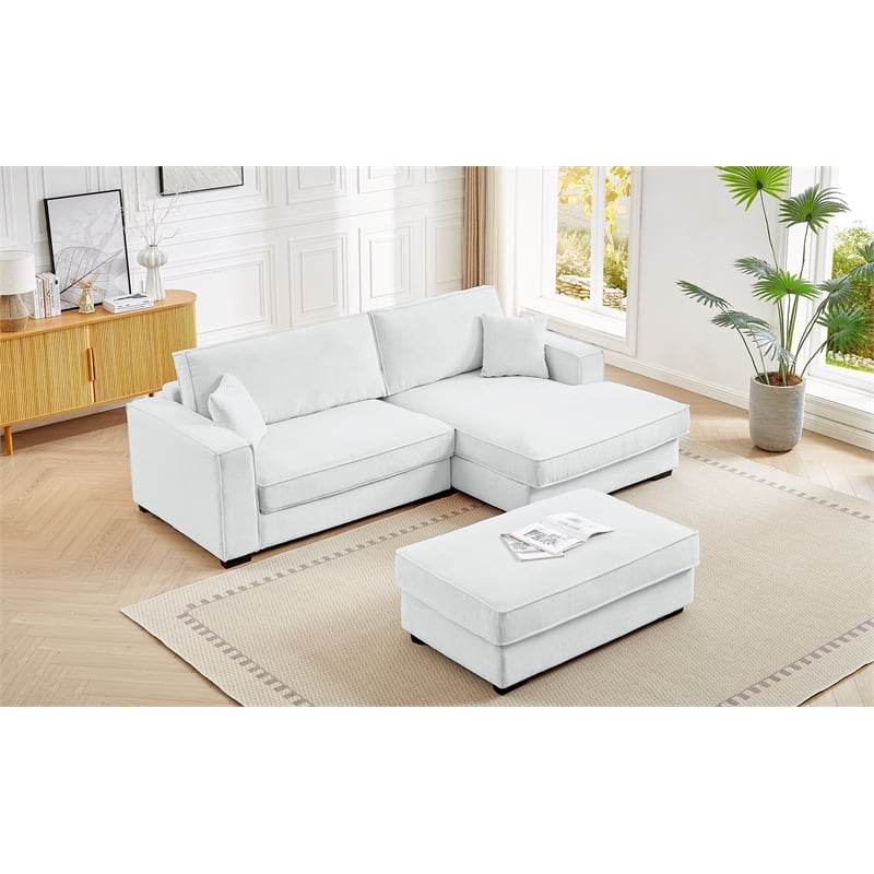Pemberly Row Modular Sectional Sofa with Right-Facing Chaise in Light Gray