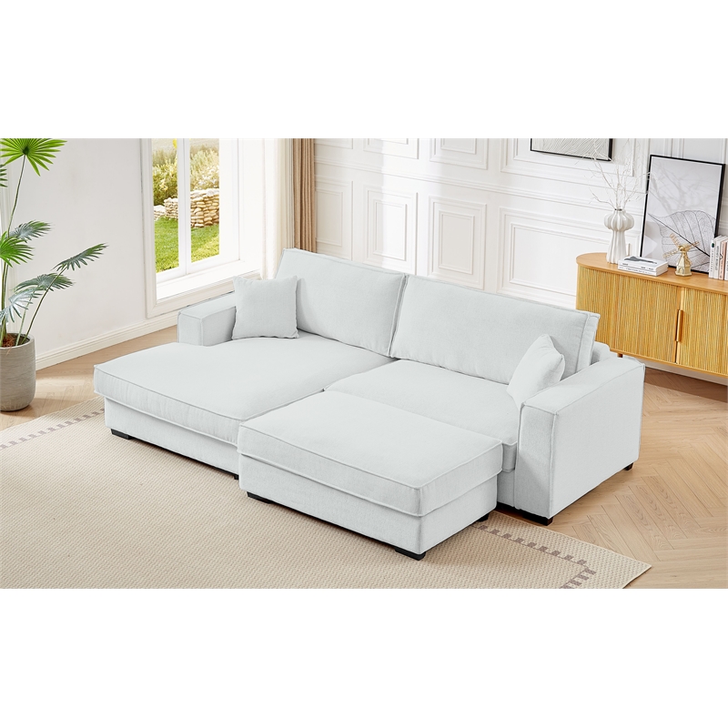 Pemberly Row Modular Sectional Sofa with Left-Facing Chaise in Light Gray