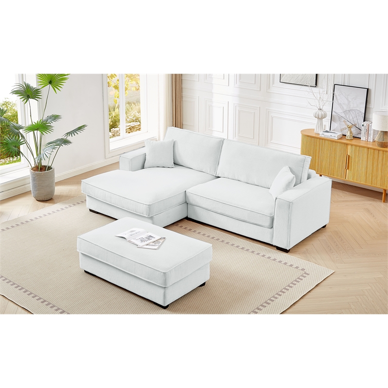 Pemberly Row Modular Sectional Sofa with Left-Facing Chaise in Light Gray