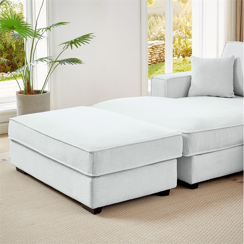 Pemberly Row Modular Sectional Sofa with Left-Facing Chaise in Light Gray
