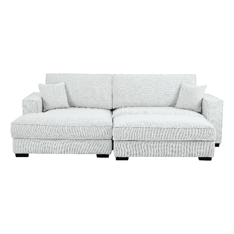 Pemberly Row Modular Sectional Sofa with Left-Facing Chaise in Light Gray