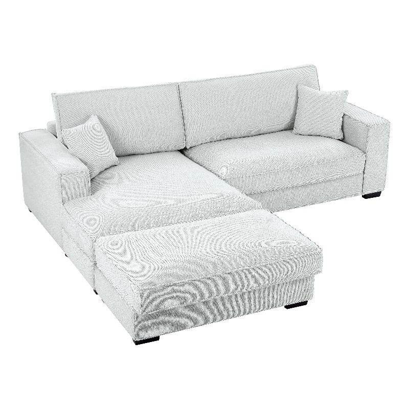 Pemberly Row Modular Sectional Sofa with Left-Facing Chaise in Light Gray