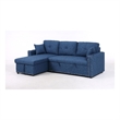 Pemberly Row Reversible Sleeper Sofa with Storage and Cup Holders in Blue
