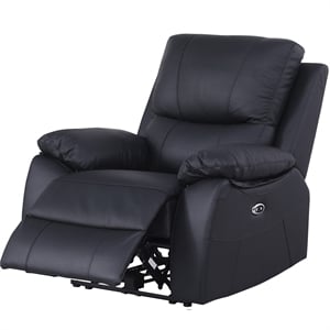 Pemberly Row Leather Power Lift Reclining Armchair Recliner in Black