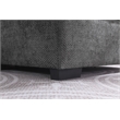 Pemberly Row Polyester Sectional Loveseat with Ottoman in Dark Gray