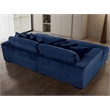 Pemberly Row 105-Inch Corduroy Chaise Sofa Bed Sleeper Lounge in Blue