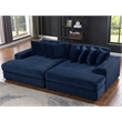Pemberly Row 105-Inch Corduroy Chaise Sofa Bed Sleeper Lounge in Blue