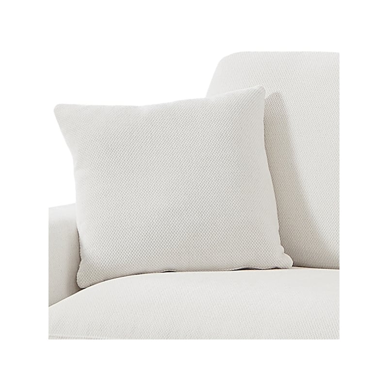 Pemberly Row Chenille Deep Modular Sectional Sofa with Chaise in White