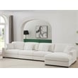 Pemberly Row Chenille Deep Modular Sectional Sofa with Chaise in White