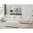 Pemberly Row Chenille Deep Modular Sectional Sofa with Chaise in White