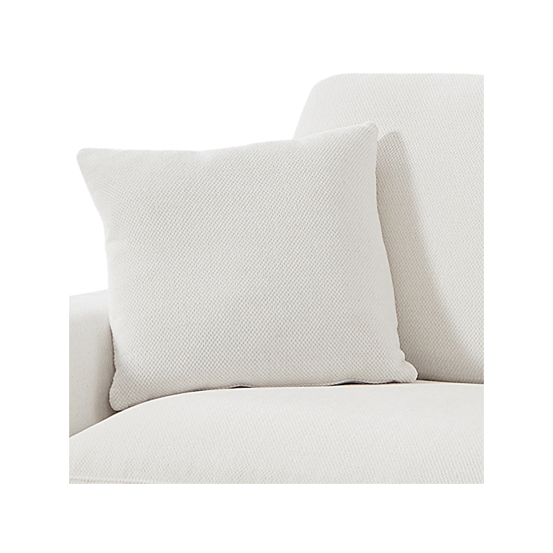 Pemberly Row Chenille 3-Seat Modular Sectional Sofa with Chaise in White