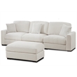 Pemberly Row Chenille 3-Seat Modular Sectional Sofa with Chaise in White