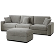 Pemberly Row Chenille 3-Seat Modular Sectional Sofa with Chaise in Gray