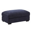 Pemberly Row Chenille Modular Loveseat with Ottoman Chaise in Blue