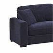 Pemberly Row Chenille Modular Loveseat with Ottoman Chaise in Blue