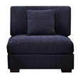 Pemberly Row Chenille Modular Loveseat with Ottoman Chaise in Blue