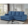 Pemberly Row Corduroy Sleeper Sectional with Left-Facing Chaise in Blue