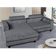 Pemberly Row Corduroy Sleeper Sectional with Left-Facing Chaise in Gray