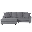 Pemberly Row Corduroy Sleeper Sectional with Left-Facing Chaise in Gray