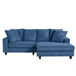 Pemberly Row Corduroy Sleeper Sectional with Right-Facing Chaise in Blue