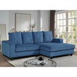 Pemberly Row Corduroy Sleeper Sectional with Right-Facing Chaise in Blue