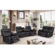 Pemberly Row Leather 3-Piece Power Recliner Sofa Set with USB in Black