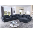 Pemberly Row Sectional Sofa with Ottoman Cup Holder & Charger in Blue