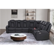 Pemberly Row Faux Leather Recliner with Cup Holder Speaker & USB in Black