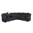 Pemberly Row Faux Leather Recliner with Cup Holder Speaker & USB in Black
