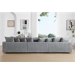 Pemberly Row Polyester Sectional Comfy Sofa with Ottoman in Light Gray