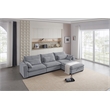 Pemberly Row Corduroy Sectional Sofa with Storage Ottoman in Light Gray