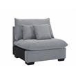 Pemberly Row Corduroy Sectional Sofa with Storage Ottoman in Light Gray