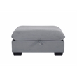 Pemberly Row Corduroy Sectional Sofa with Storage Ottoman in Light Gray