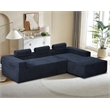 Pemberly Row 108-Inch Chenille Sleeper Sectional Sofa with Chaise in Blue