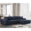 Pemberly Row 108-Inch Chenille Sleeper Sectional Sofa with Chaise in Blue