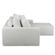 Pemberly Row 108-Inch Chenille Sleeper Sectional Sofa with Chaise in White