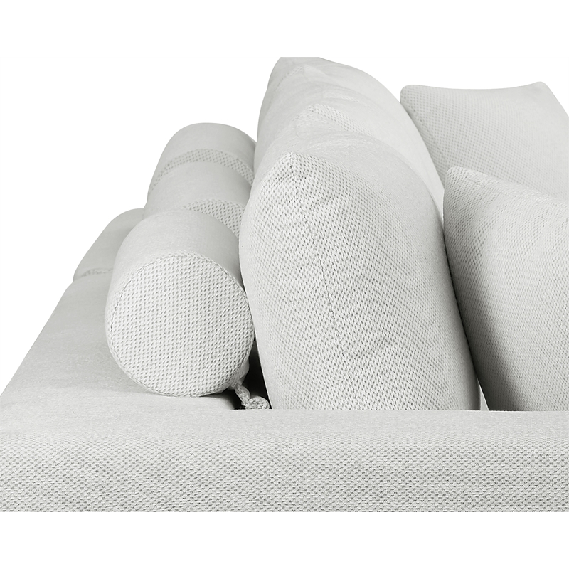 Pemberly Row 108-Inch Chenille Sleeper Sectional Sofa with Chaise in White