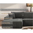 Pemberly Row 108-Inch Chenille Sleeper Sectional Sofa with Chaise in White
