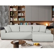 Pemberly Row 108-Inch Chenille Sleeper Sectional Sofa with Chaise in White