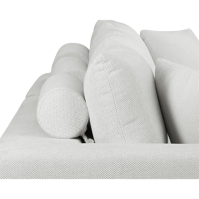 Pemberly Row 108-Inch Chenille Sleeper Sectional Sofa with Chaise in White
