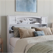 Pemberly Row Full Wood Platform Bed with Storage Drawers in White