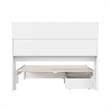 Pemberly Row Full Wood Platform Bed with Storage Drawers in White