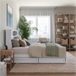Pemberly Row Full Wood Platform Bed with Storage Drawers in White