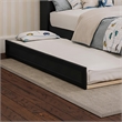 Pemberly Row Twin Wood Platform Bed with Twin Trundle in Black