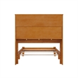 Pemberly Row Twin XL Foundation Bed with Bookcase Headboard in Light Toffee