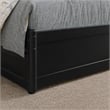 Pemberly Row Twin Wood Platform Bed with Storage Drawers in Black