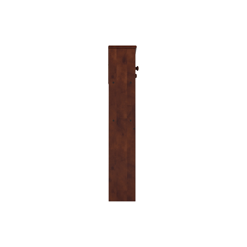 Pemberly Row Twin Wood 2-Shelf Storage Bookcase Headboard in Walnut